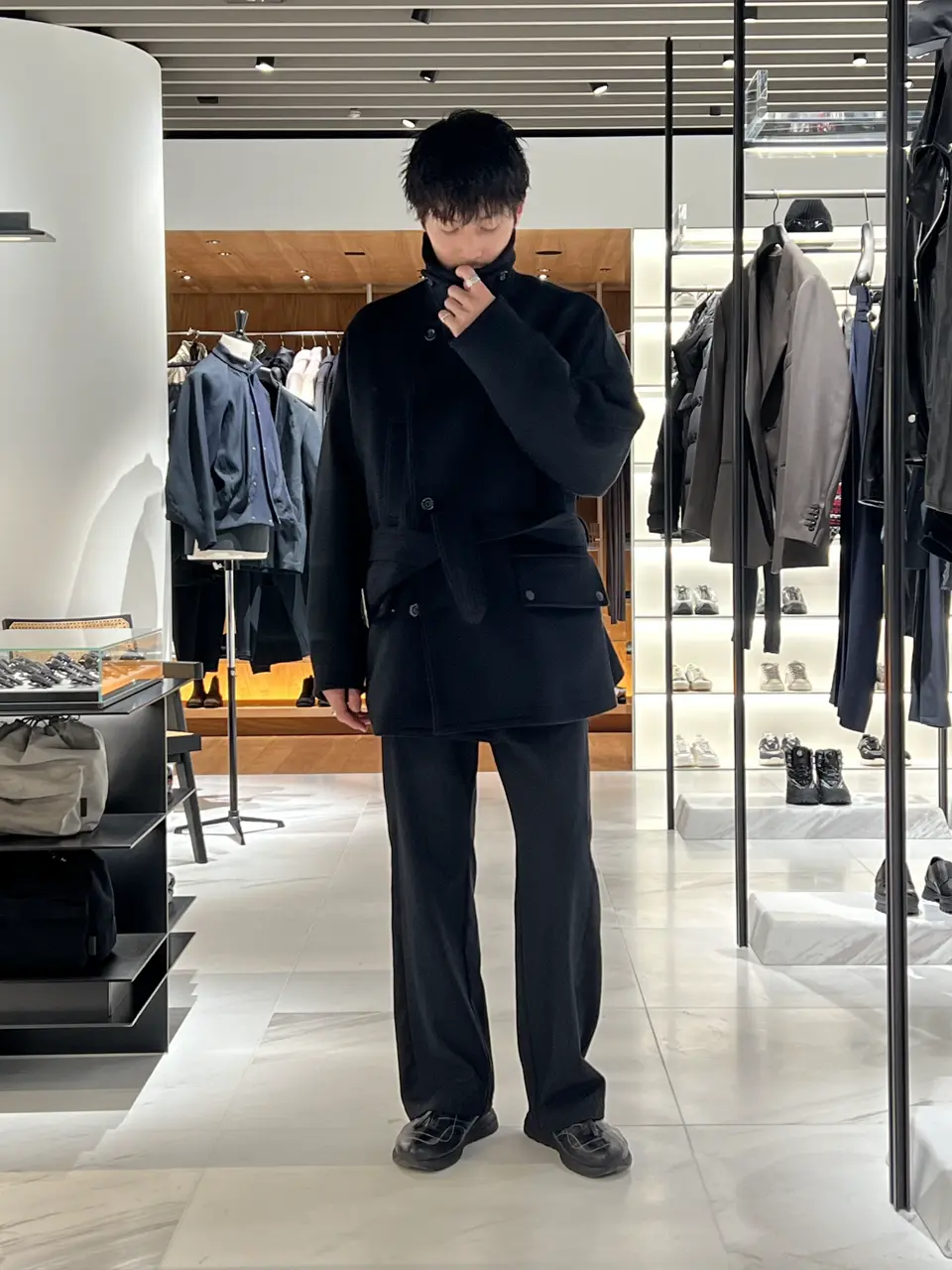 LEMAIRE(ルメール)】 LEATHER COLLARSTAND OVERSHIRT｜PARIGOT ONLINE