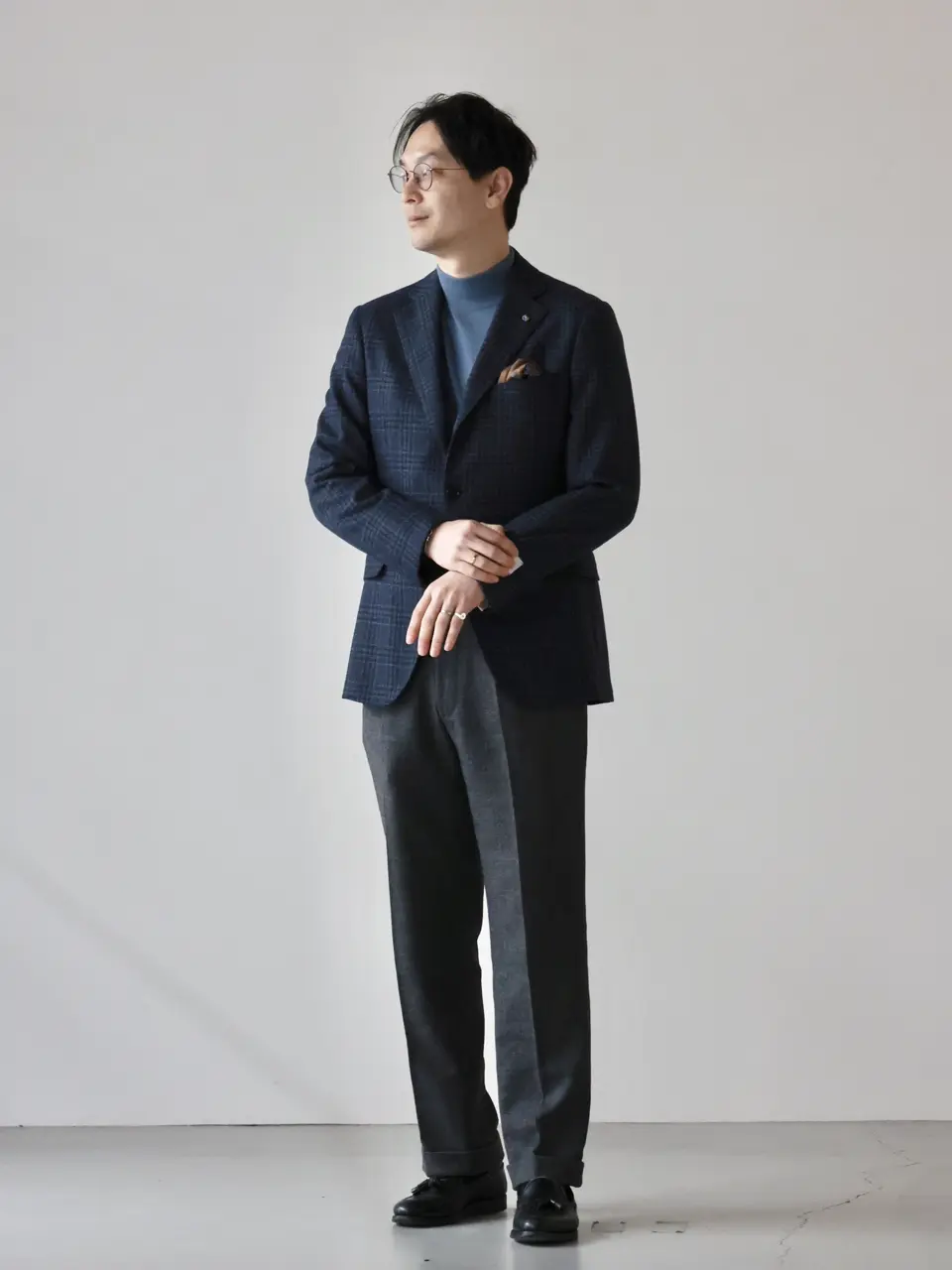 プライスダウン】Belvest ネイビー ベルベット テーラードジャケット