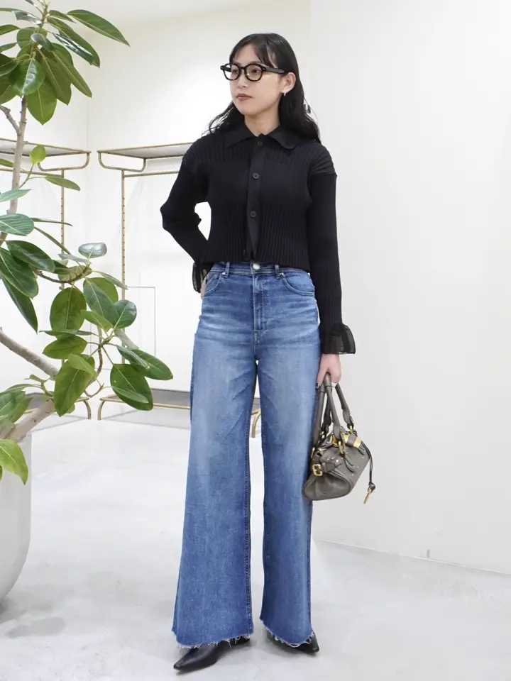 CFCL(シーエフシーエル)】 FLUTED LUCENT CROPPED SHIRT CARDIGAN