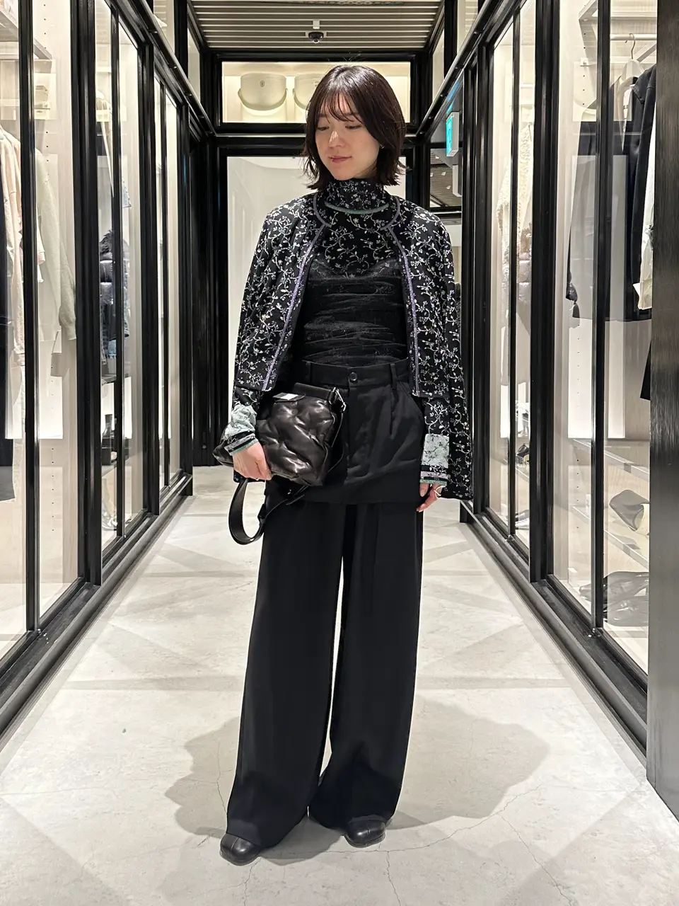 Mame Kurogouchi(マメ クロゴウチ)】 Floral Motif Glitter Knit