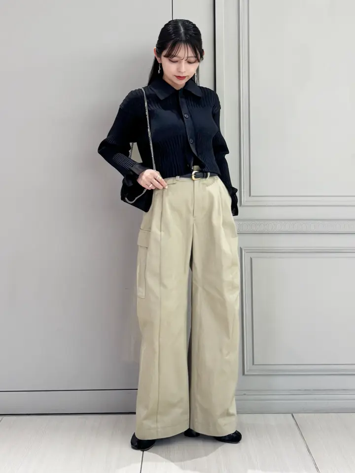 CFCL(シーエフシーエル)】 FLUTED LUCENT CROPPED SHIRT CARDIGAN
