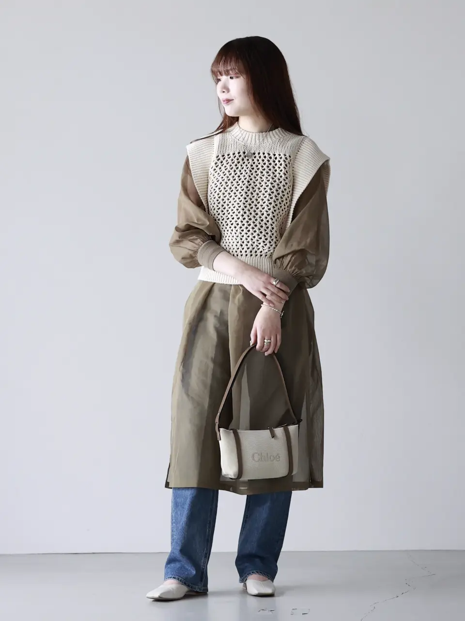 新品未使用　HYKE ハイク　ポンチョニット　マリン　オーバーニット HYKE(ハイク)】 CROCHET SLEEVELESS KNIT｜PARIGOT ONLINE（パリゴ