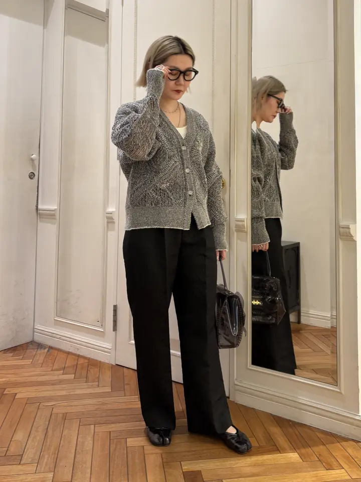 Mame Kurogouchi(マメ クロゴウチ)】 Shimmering Knit Cardigan