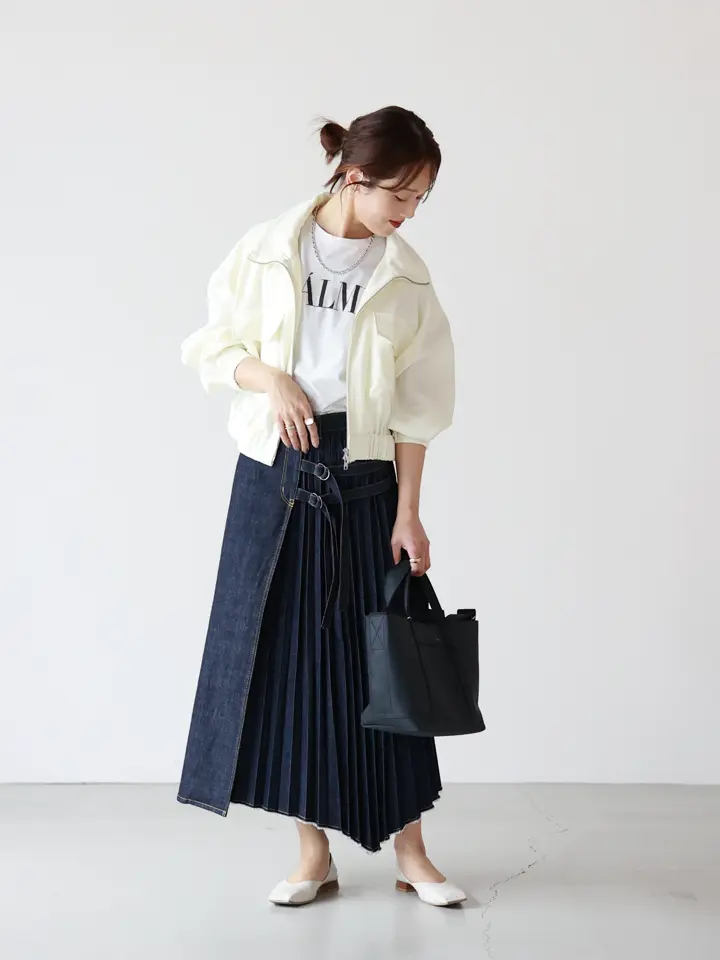 EZUMIラッププリーツデニムスカート JAPAN DENIM(ジャパンデニム)】 EZUMI _ WRAP PLEATS DENIM SKIRT
