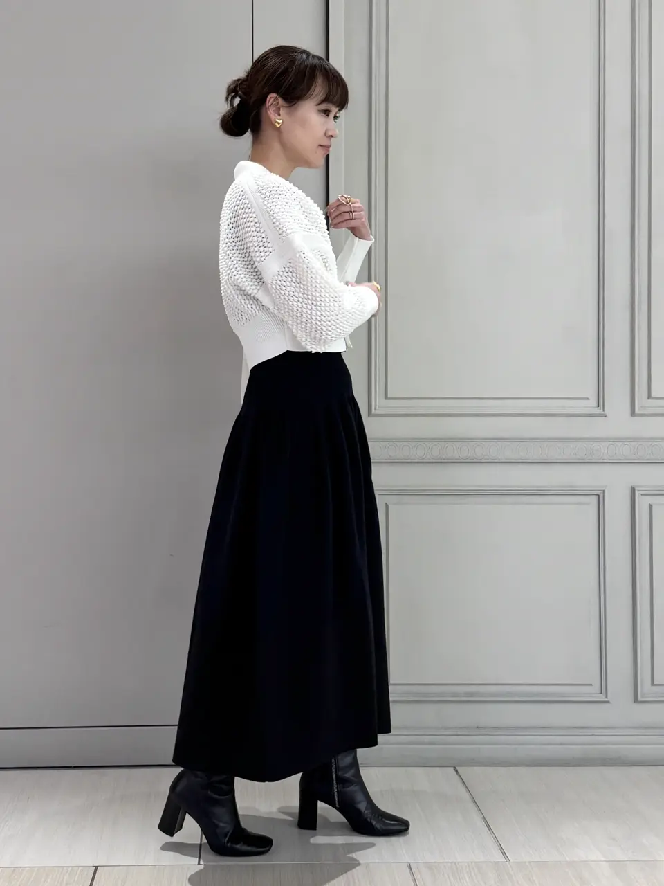 Cropped × Volume Skirt