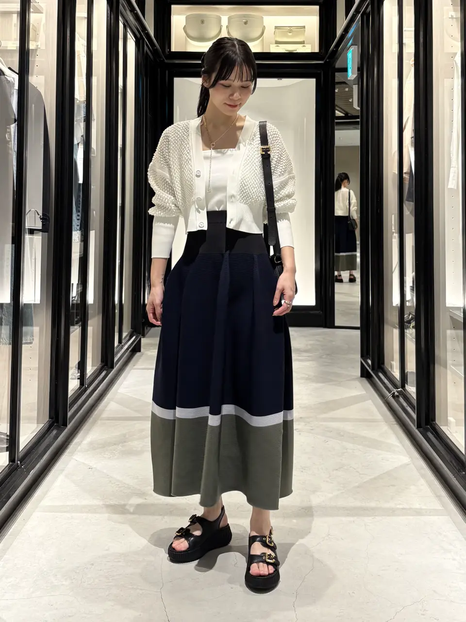 【美品】  CFCL / シーエフシーエル | 2024AW | LATTICE KNIKAT CROPPED CARDIGAN / カーディガン | F | マルチカラー | レディース 正規取扱店販売品】CFCL LATTICE CROPPED CARDIGAN(BLACK) ご注文確認
