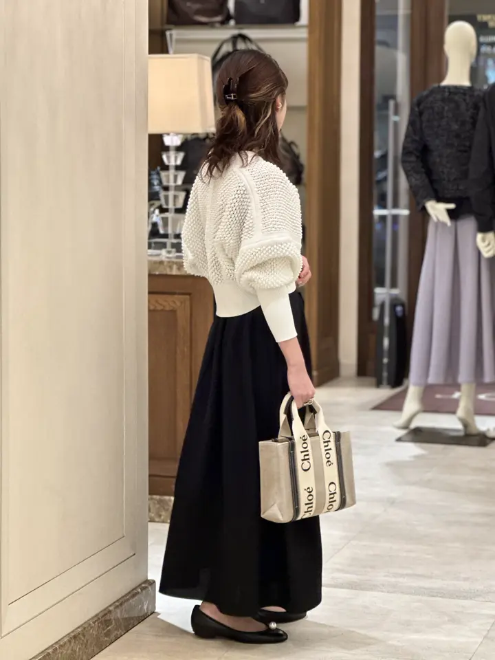 Chloe(クロエ)】 リネン製WOODYスモールトートバッグ｜PARIGOT ONLINE