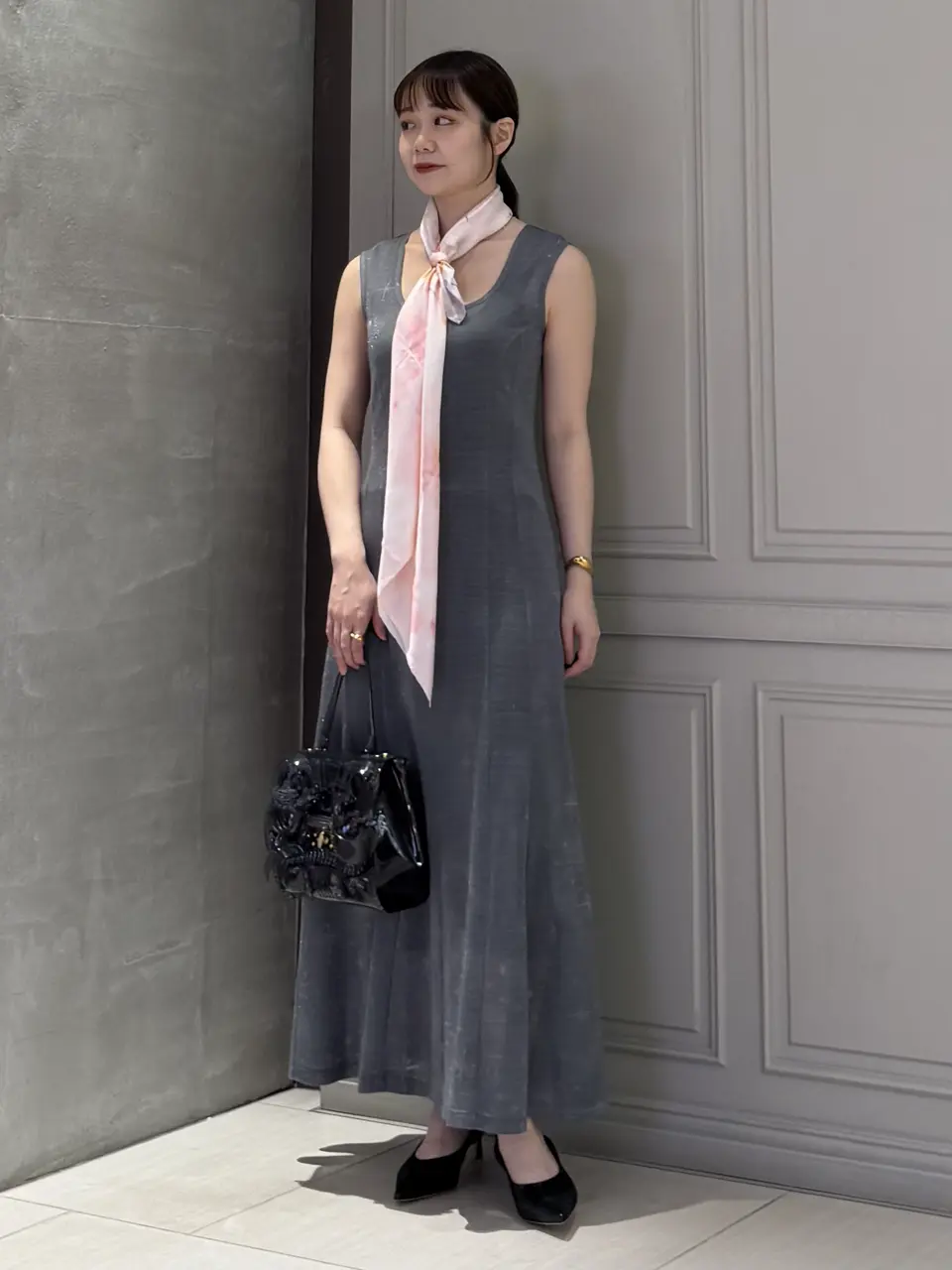 Mame Kurogouchi(マメ クロゴウチ)】 Starry Jersey Sheer Dress