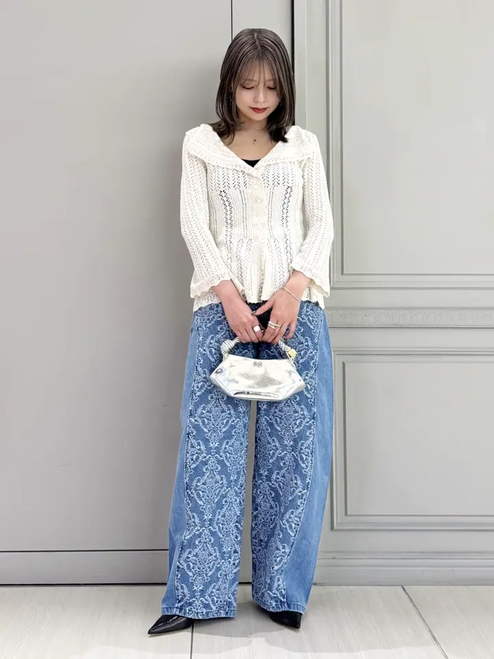 FETICO DAMASK-JACQUARD DENIM デニム FETICO(フェティコ)】 DAMASK JACQUARD DENIM CURVE FIT HIGH RISE