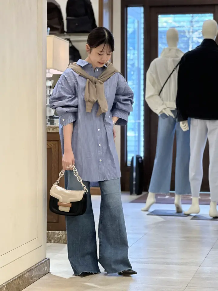 HYKE / ハイク | 2022SS | シアースリーブ クルーネック ニット | 2 | ベージュ | レディース SHEER CREW NECK KNIT-シアークルーネックニット-HYKE（ハイク）通販