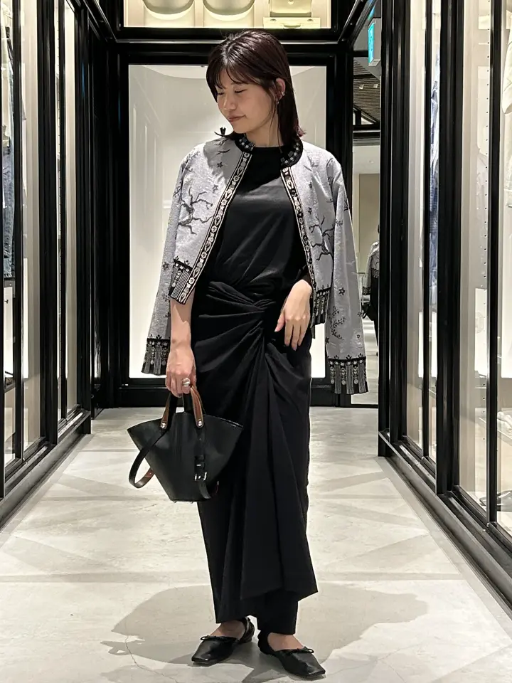 Mame Kurogouchi(マメ クロゴウチ)】 Layered Jacquard Knit Cardigan