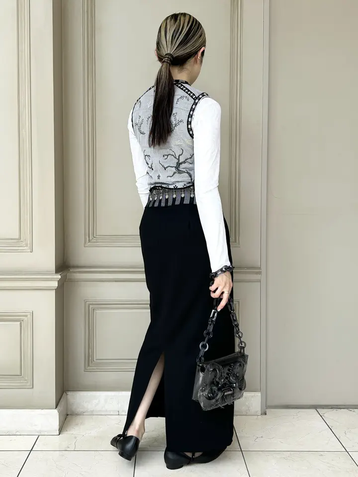 mame kurogouchi スウェットスカート サイズ1 エクリュ レディース】Cording Embroidery Sweat Skirt | Mame Kurogouchi(マメ