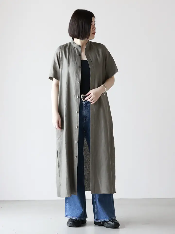 HYKE(ハイク)】 LINEN MAXI SHIRT DRESS｜PARIGOT ONLINE（パリゴ