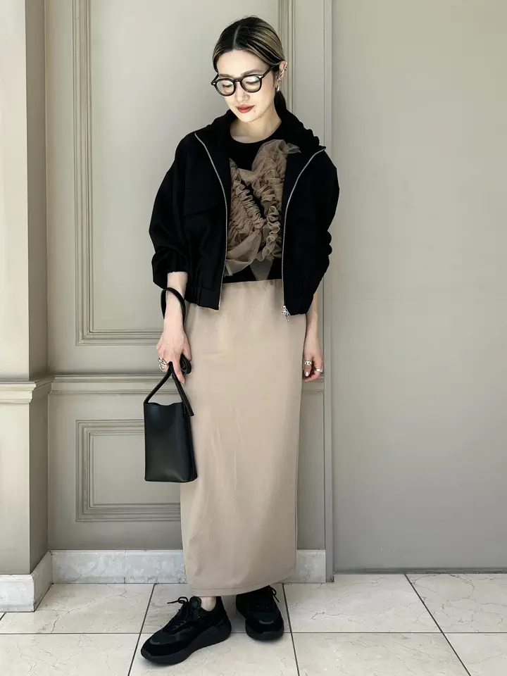 Chika Kisada(チカ キサダ)】 PARIGOT別注 TULLE DOCKING T-SHIRT