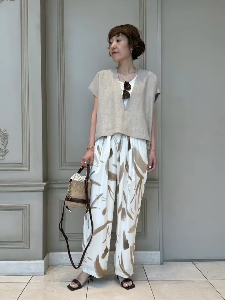 SACRA RUSTIC LINEN TOP アッシュベージュ SACRA RUSTIC LINEN TOP アッシュベージュ SACRA｜ラスティック リネン