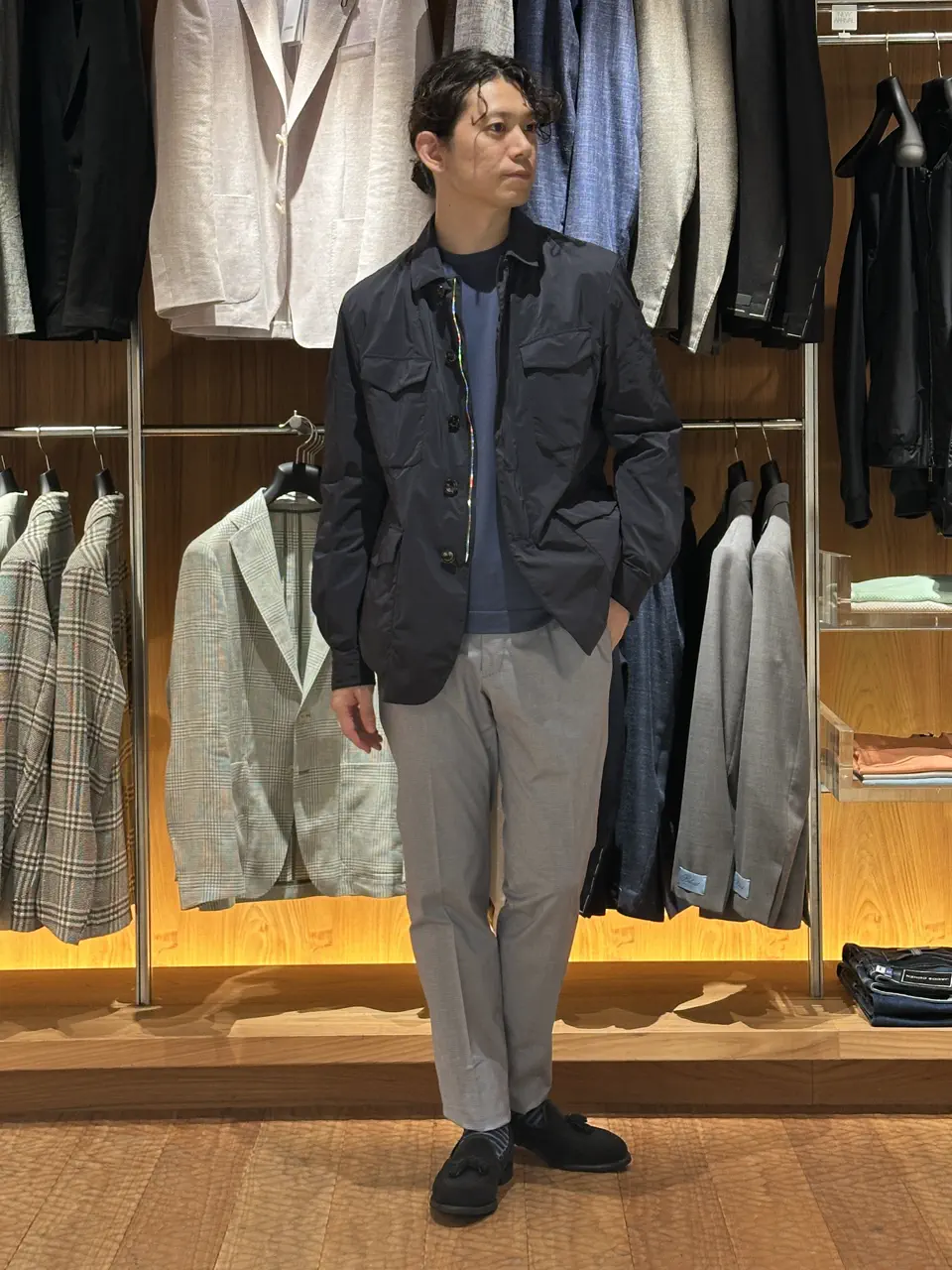 Gran Sasso(グランサッソ)】 エジプトコットン クルーネック半袖ニット