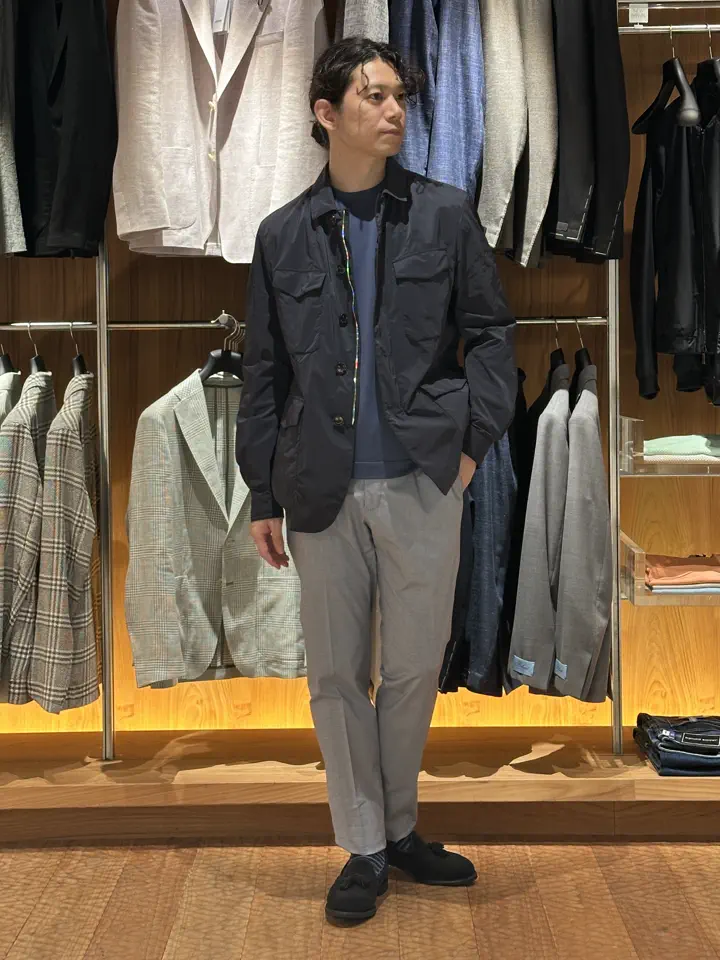 Gran Sasso(グランサッソ)】 エジプトコットン クルーネック半袖ニット