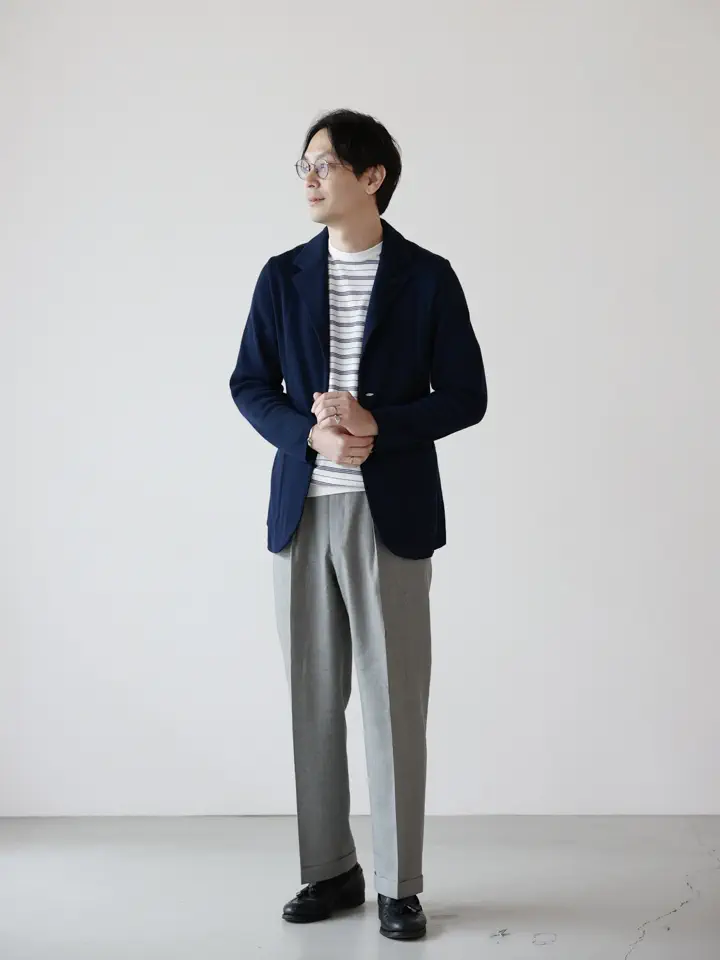 LARDINI(ラルディーニ)】 コットンクレーププレーンステッチニット
