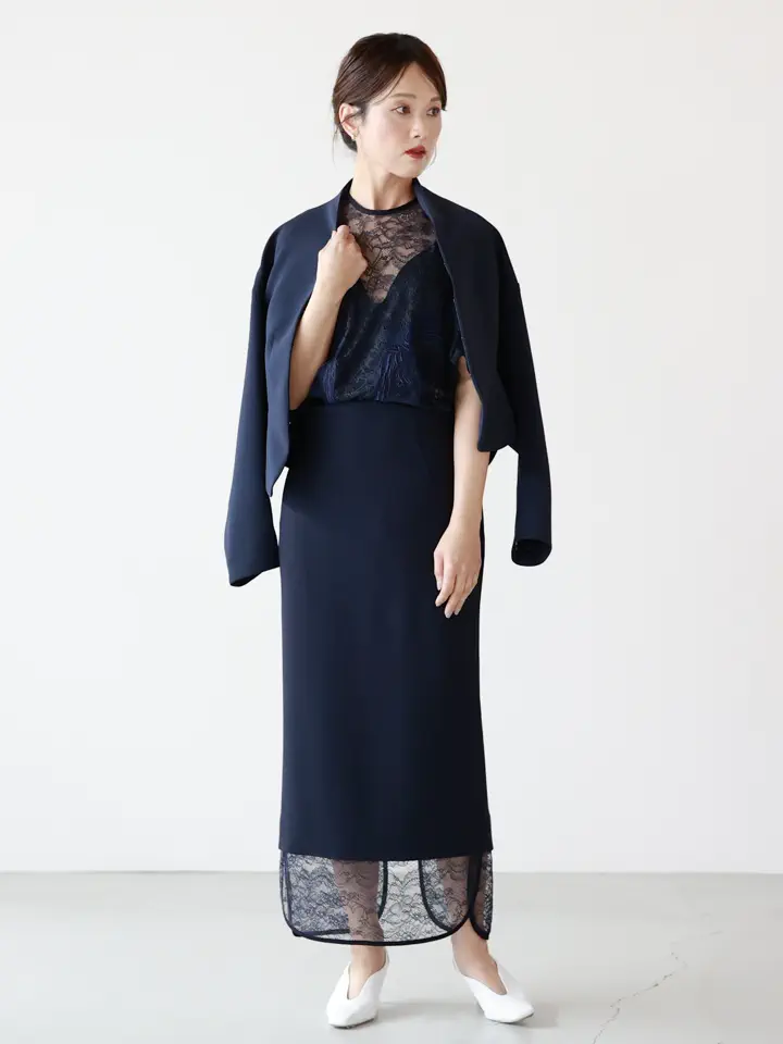 Mame Kurogouchi(マメ クロゴウチ)】 Raschel Lace Layered Skirt