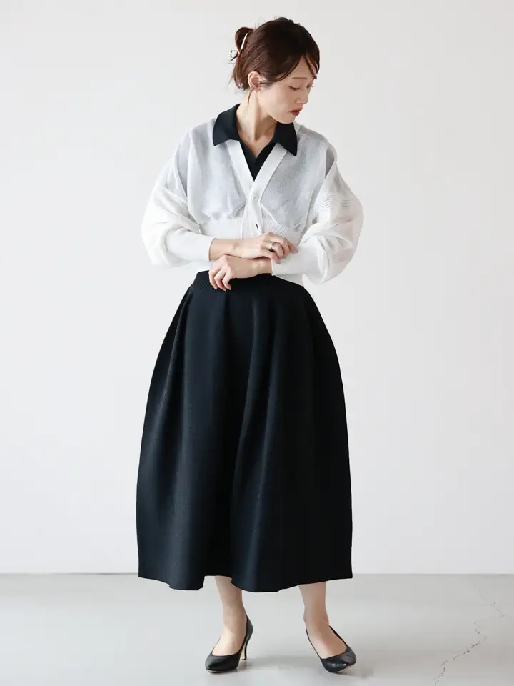 CFCL(シーエフシーエル)】 TC GARTER LUCENT CROPPED CARDIGAN