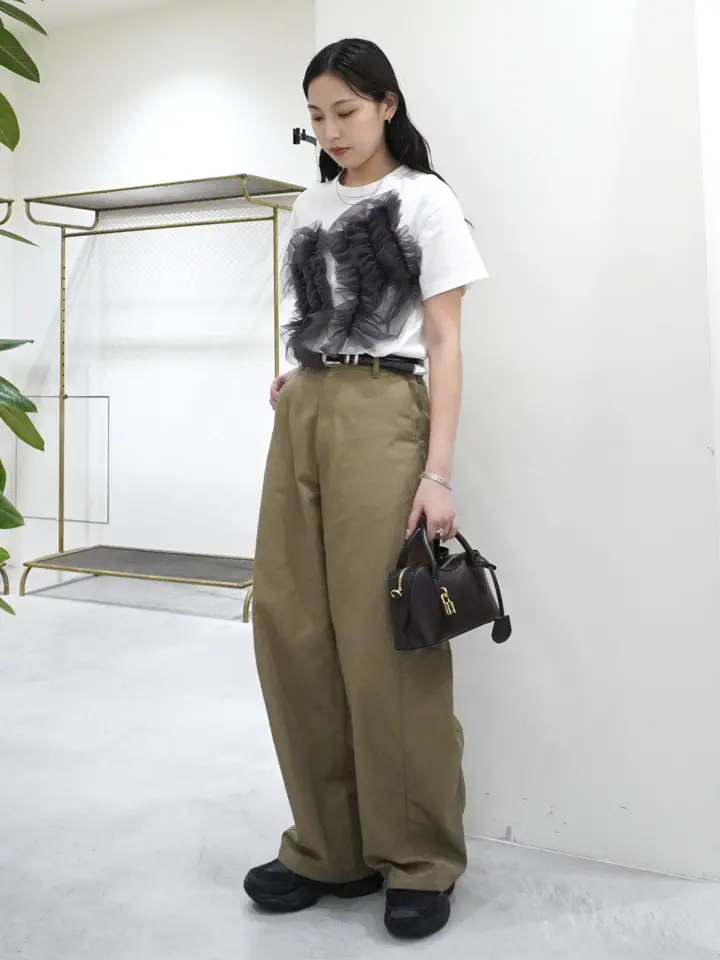 Chika Kisada(チカ キサダ)】 PARIGOT別注 TULLE DOCKING T-SHIRT
