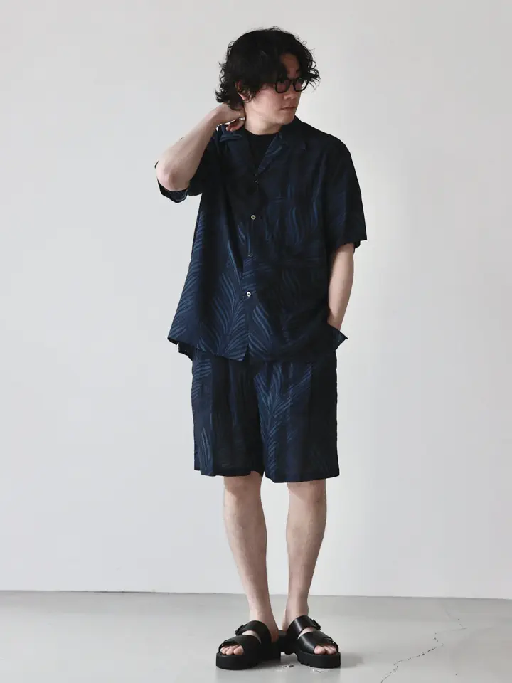 YOKE(ヨーク)】 Leaf Pattern Printed Open Collar Shirt｜PARIGOT
