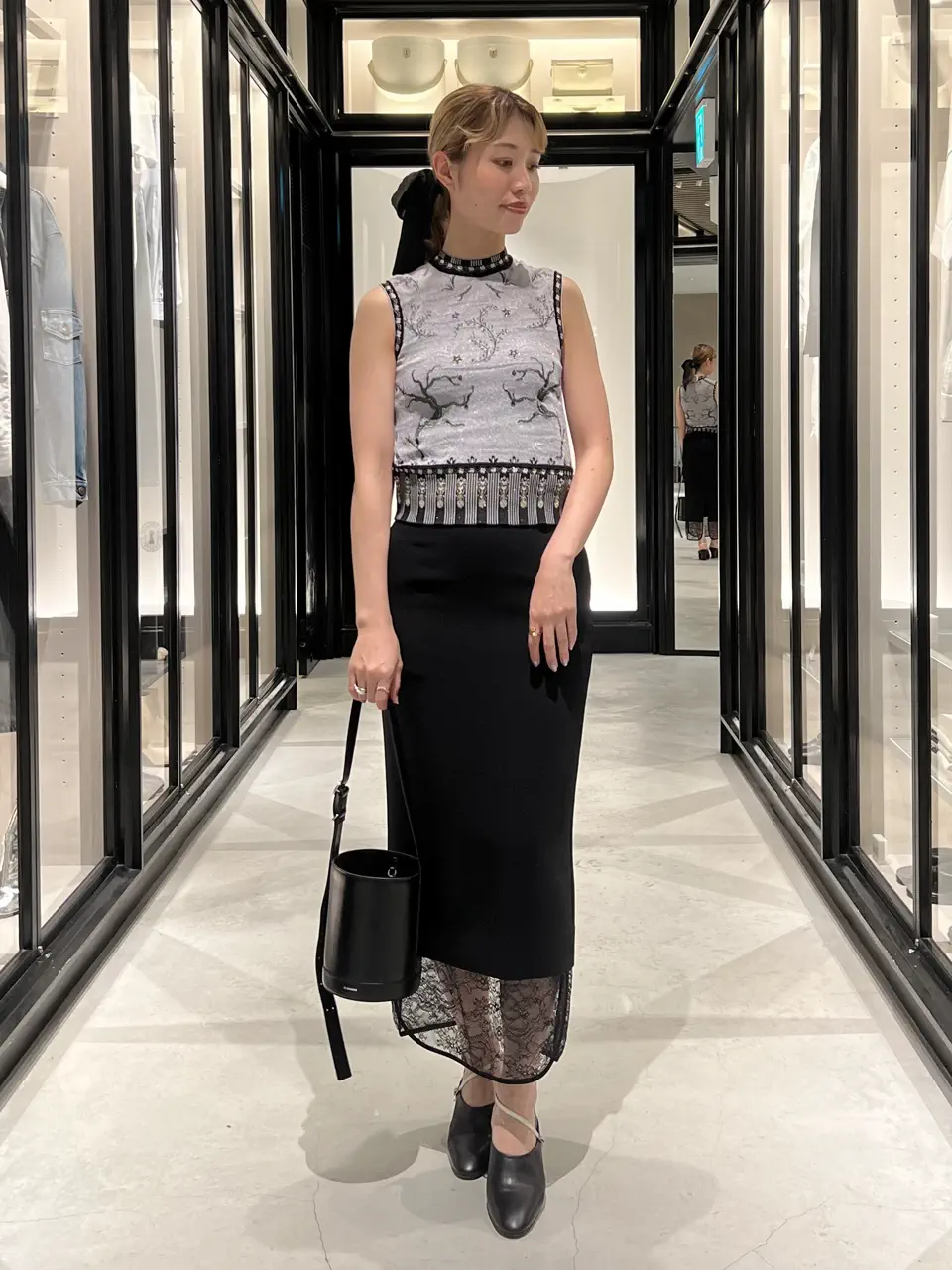 Mame Kurogouchi(マメ クロゴウチ)】 Raschel Lace Layered Skirt