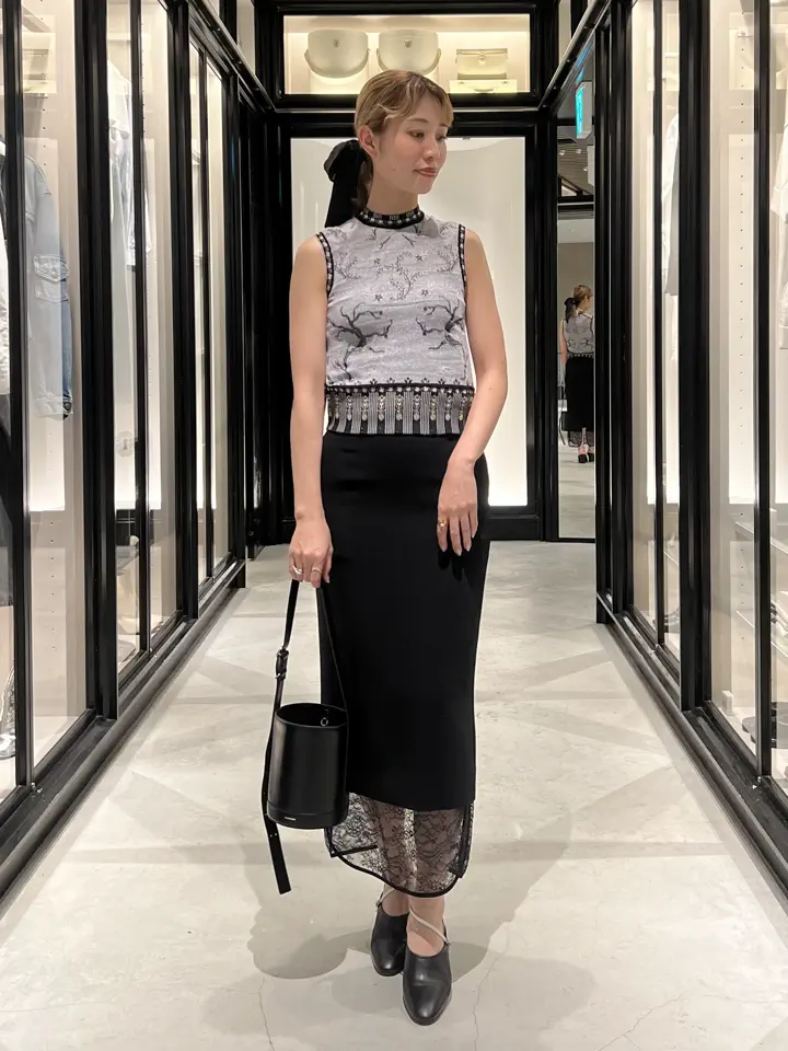 Mame Kurogouchi(マメ クロゴウチ)】 Raschel Lace Layered Skirt