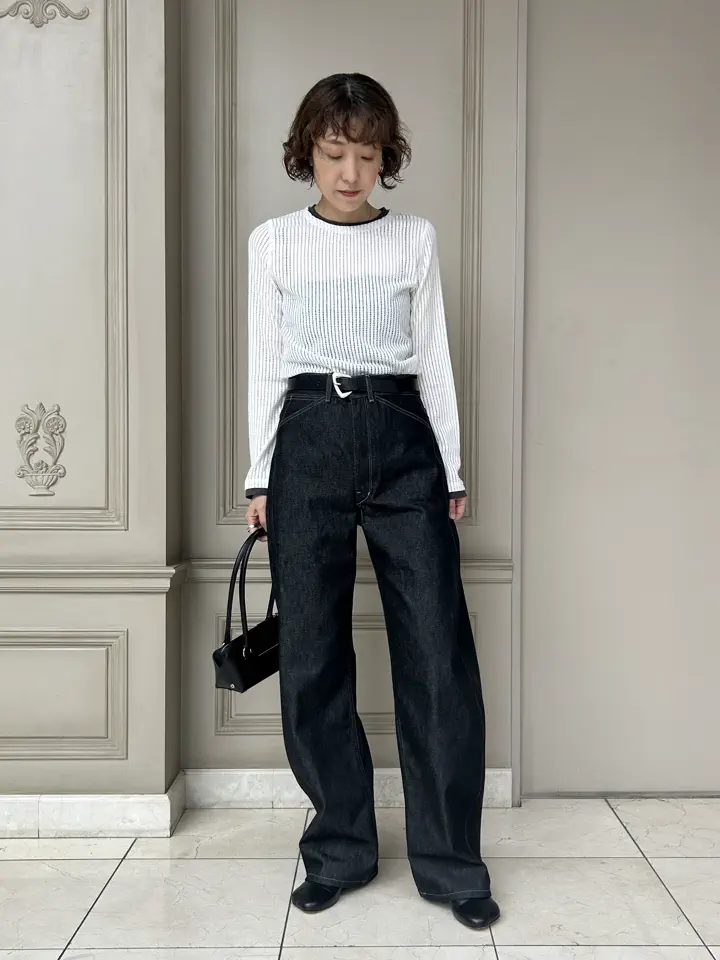MAISON BOINET(メゾンボワネ)】 シルバーバックルレザーベルト