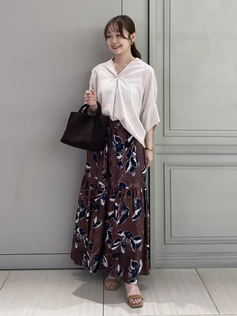SACRA(サクラ)】 PAINTING FLORA LONG SKIRT｜PARIGOT ONLINE（パリゴ