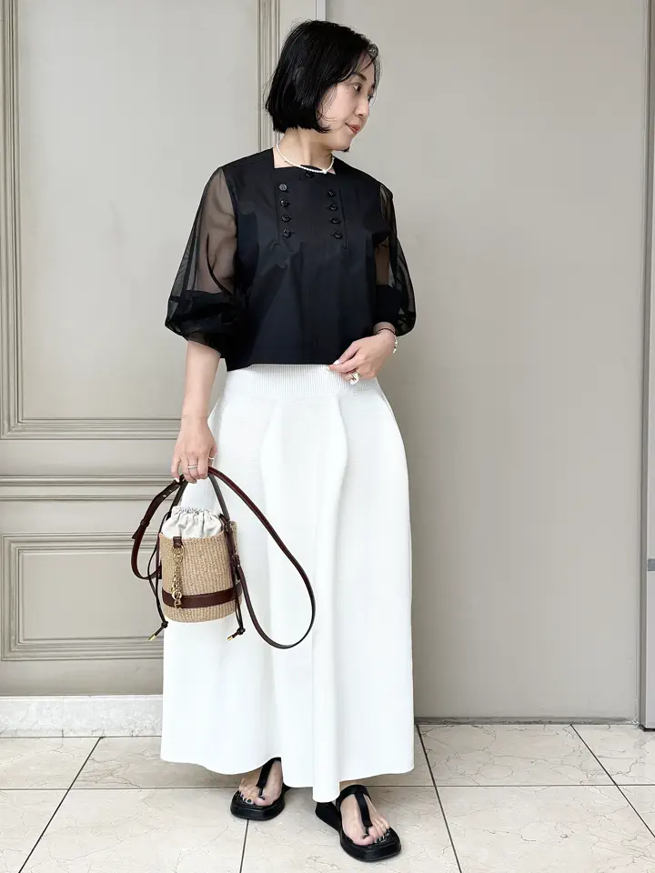 HYKE(ハイク)】 TC SHEER SLEEVE SAILOR CROPPED BLOUSE｜PARIGOT