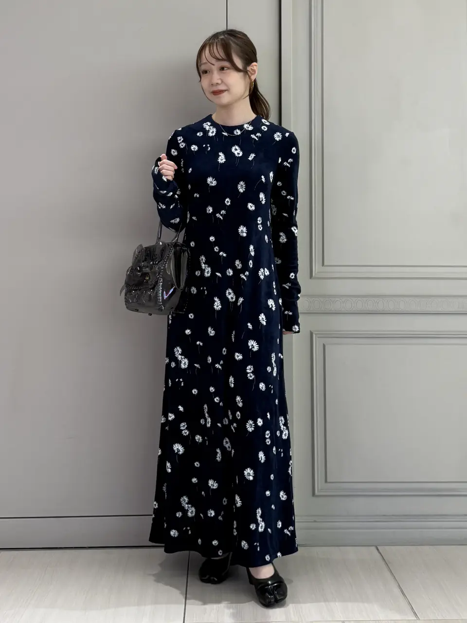 Mame Kurogouchi(マメ クロゴウチ)】 Velour Jersey Floral Dress