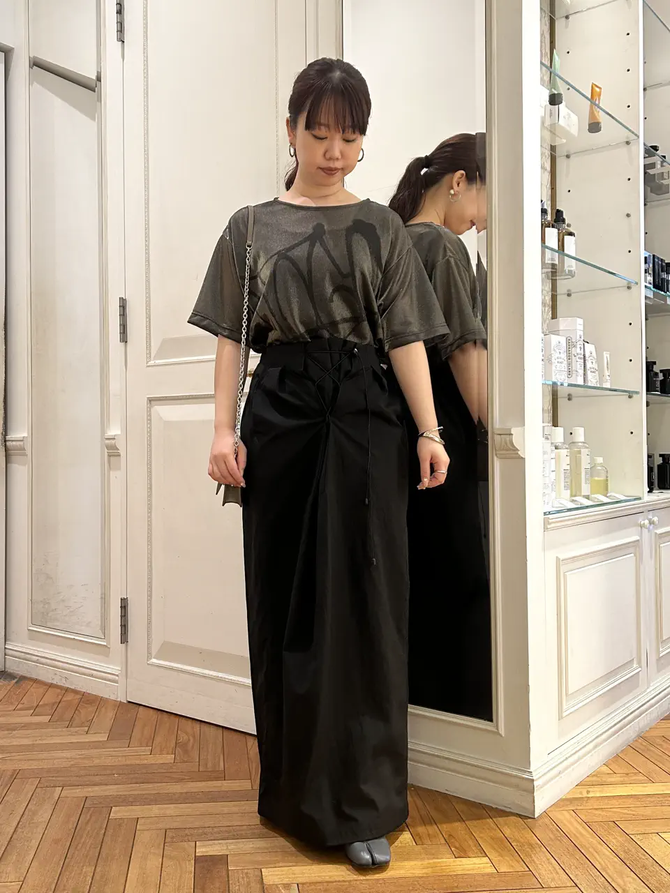 Mame Kurogouchi(マメ クロゴウチ)】 Nylon Typewriter Skirt｜PARIGOT
