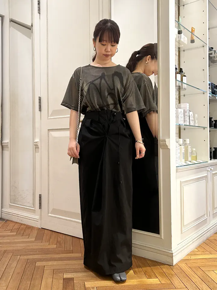 Mame Kurogouchi(マメ クロゴウチ)】 Nylon Typewriter Skirt｜PARIGOT