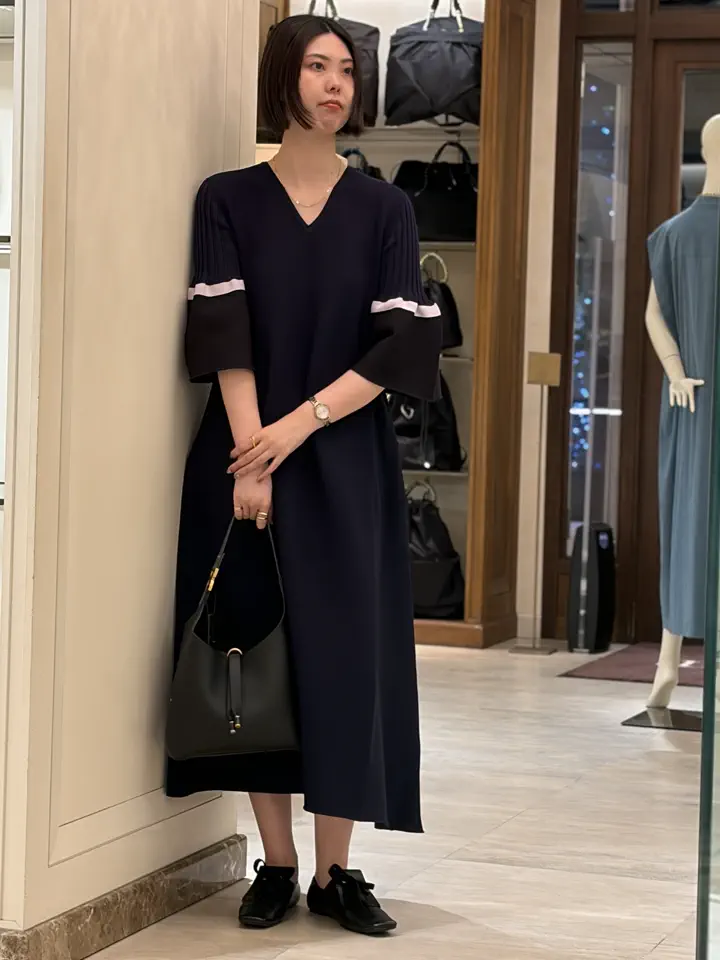 CFCL(シーエフシーエル)】 POTTERY SHORT BELL SLEEVE FLARE DRESS