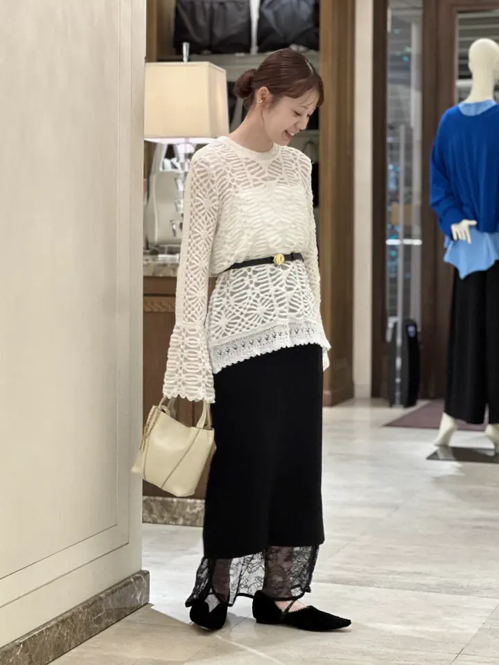 Mame Kurogouchi(マメ クロゴウチ)】 Raschel Lace Layered Skirt