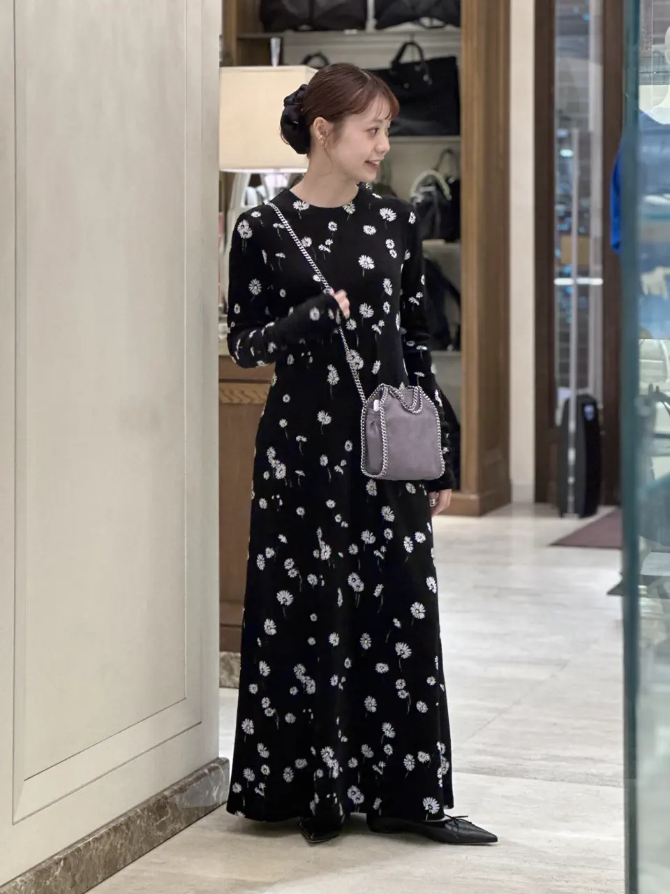 Mame Kurogouchi(マメ クロゴウチ)】 Velour Jersey Floral Dress