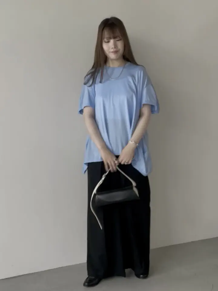 ENFÖLD エンフォルド セットアップ ブラウス ワイドパンツ ブルー 38 ENFOLD(エンフォルド)】 BOX PLEATS WIDE-PANTS｜PARIGOT ONLINE