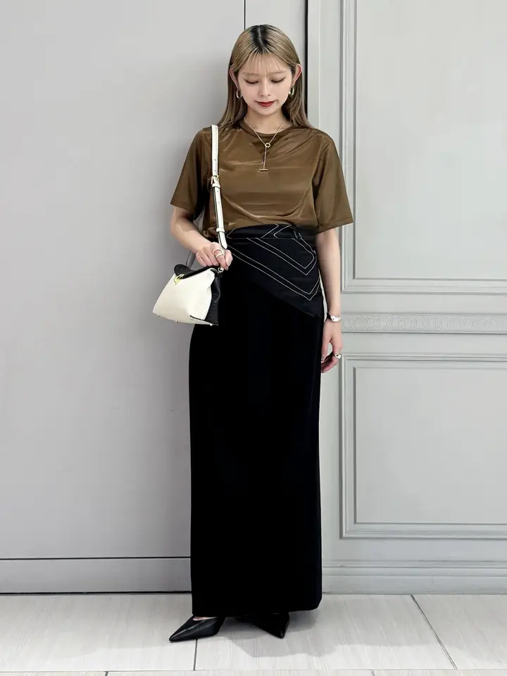 Mame Kurogouchi(マメ クロゴウチ)】 Cotton Jersey Asymmetric Skirt