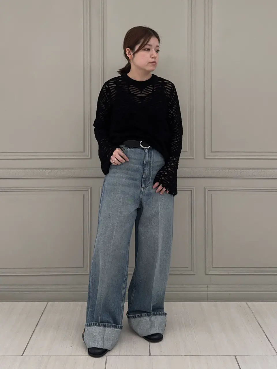 新品タグ付 ステラマッカートニー 2トーン ワイドフレアデニム Raver 25 STELLA McCARTNEY(ステラ・マッカートニー)】 デニムジーンズ｜PARIGOT