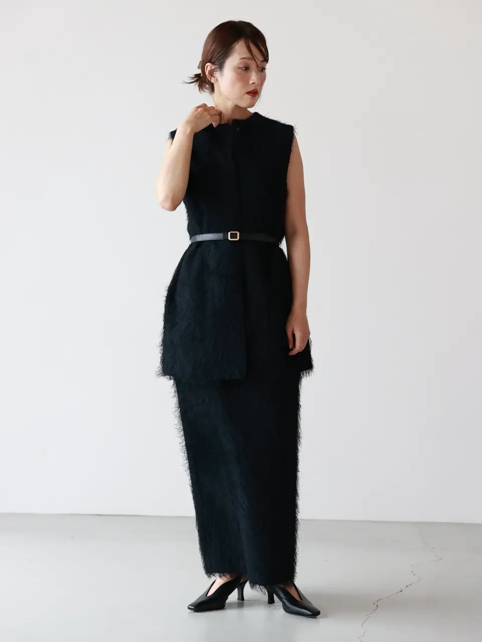 Mame Kurogouchi All-Over-Fringe セットアップ スタイリング 全身