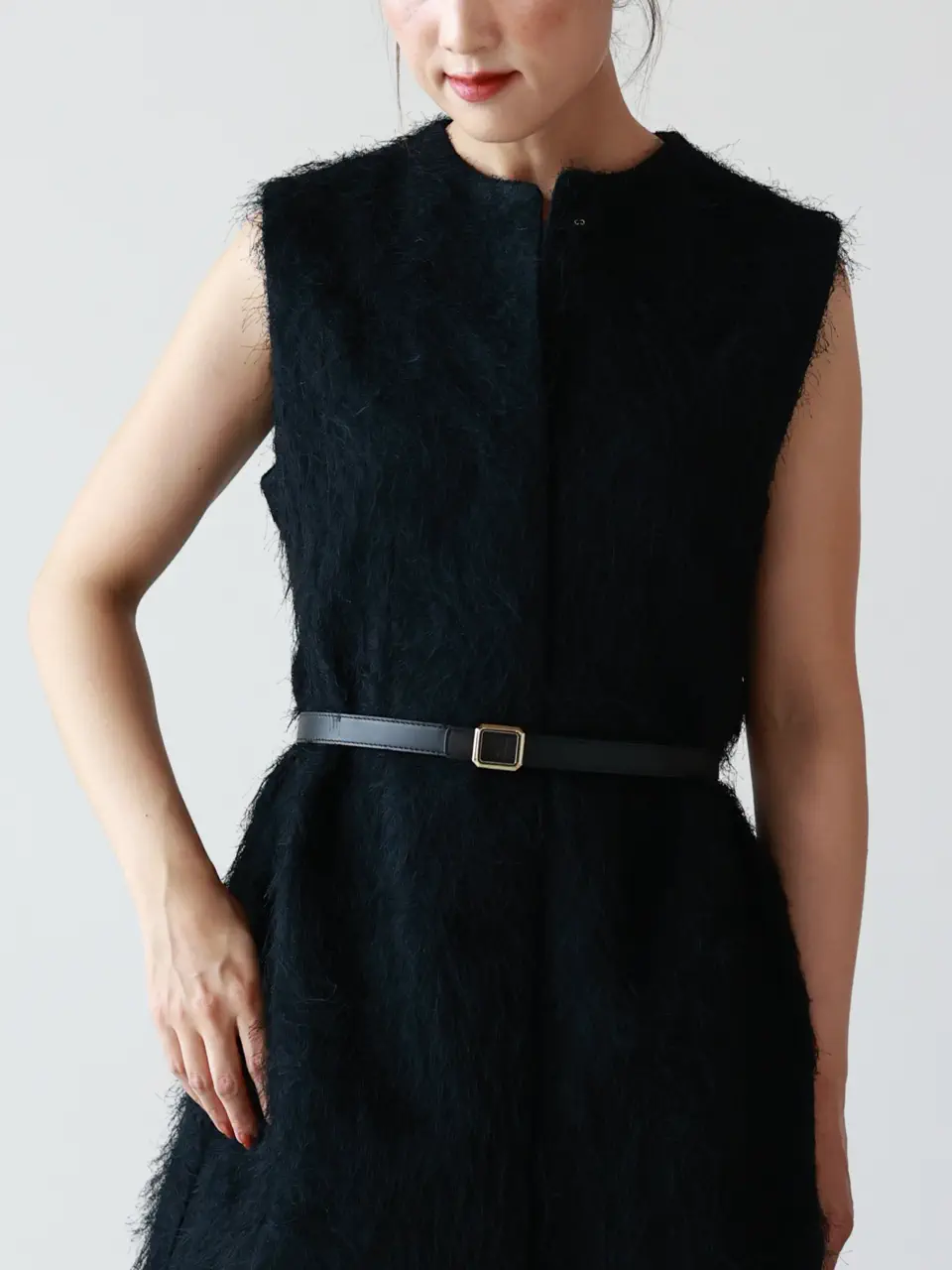 Mame Kurogouchi All-Over-Fringe Vest ディテール
