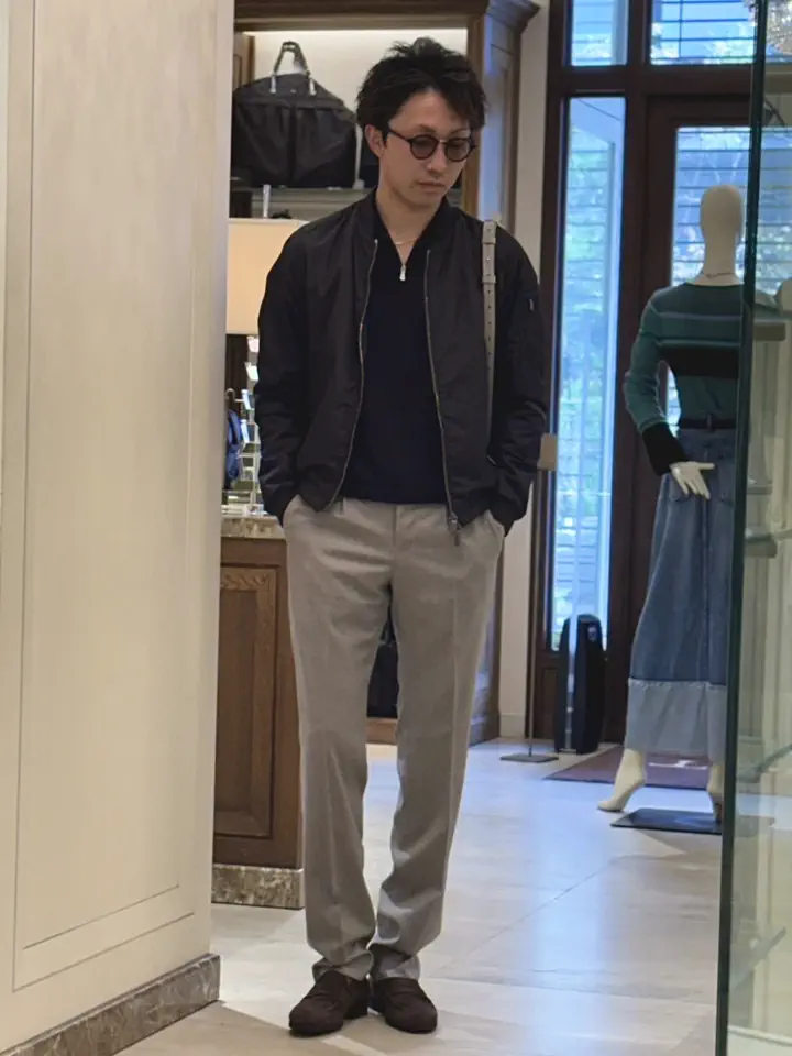h*o様 【極美品】グランサッソ ハーフジップ ニット 48 オフホワイト イタ Gran Sasso(グランサッソ)】ハーフジップ モックネック ウールニット