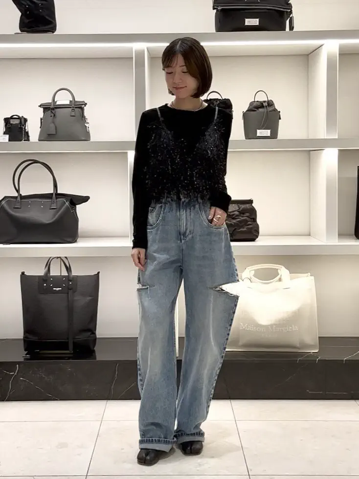 LOOK05 タビブーツが主役の着こなし／スタッフmei 163cm