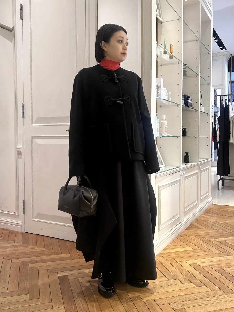 Mame Kurogouchi(マメ クロゴウチ)】 Cording Embroidery Short Duffle