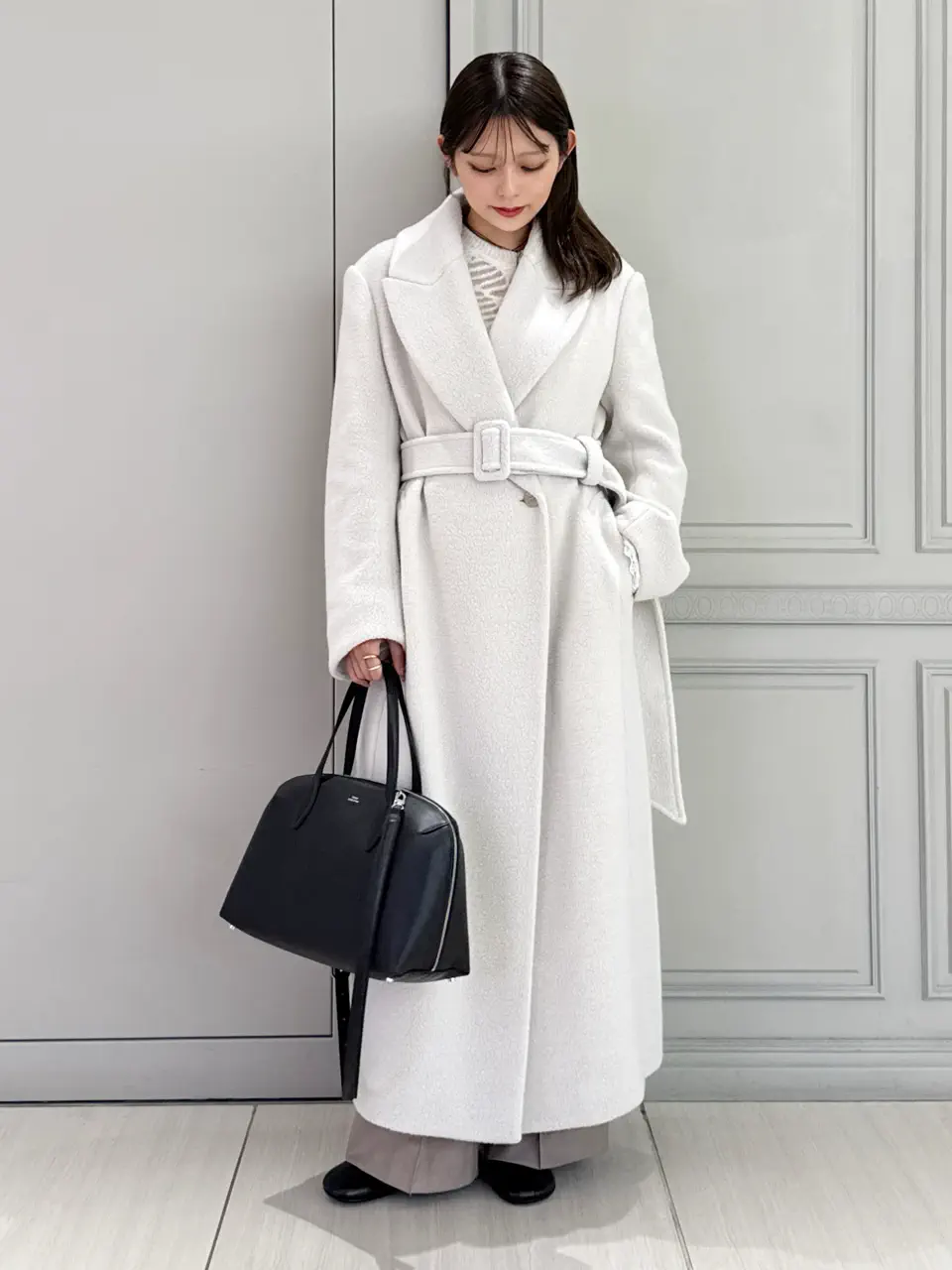 Mame Kurogouchi(マメ クロゴウチ)】 Wool Boa Double Breast Coat