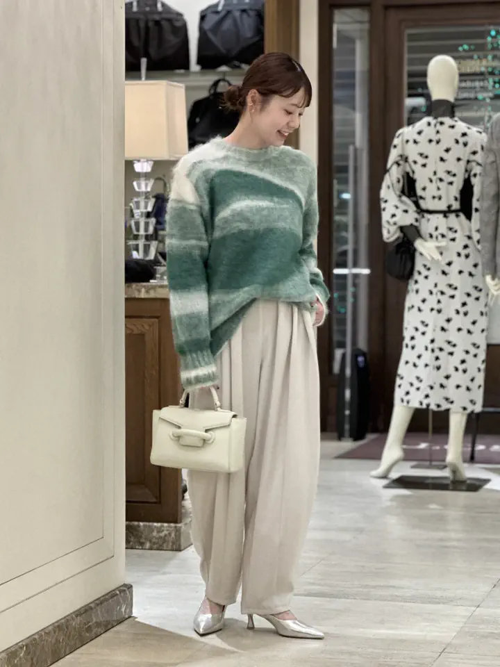 Mame Kurogouchi(マメ クロゴウチ)】 Wool Mohair Crew Neck Knit Top
