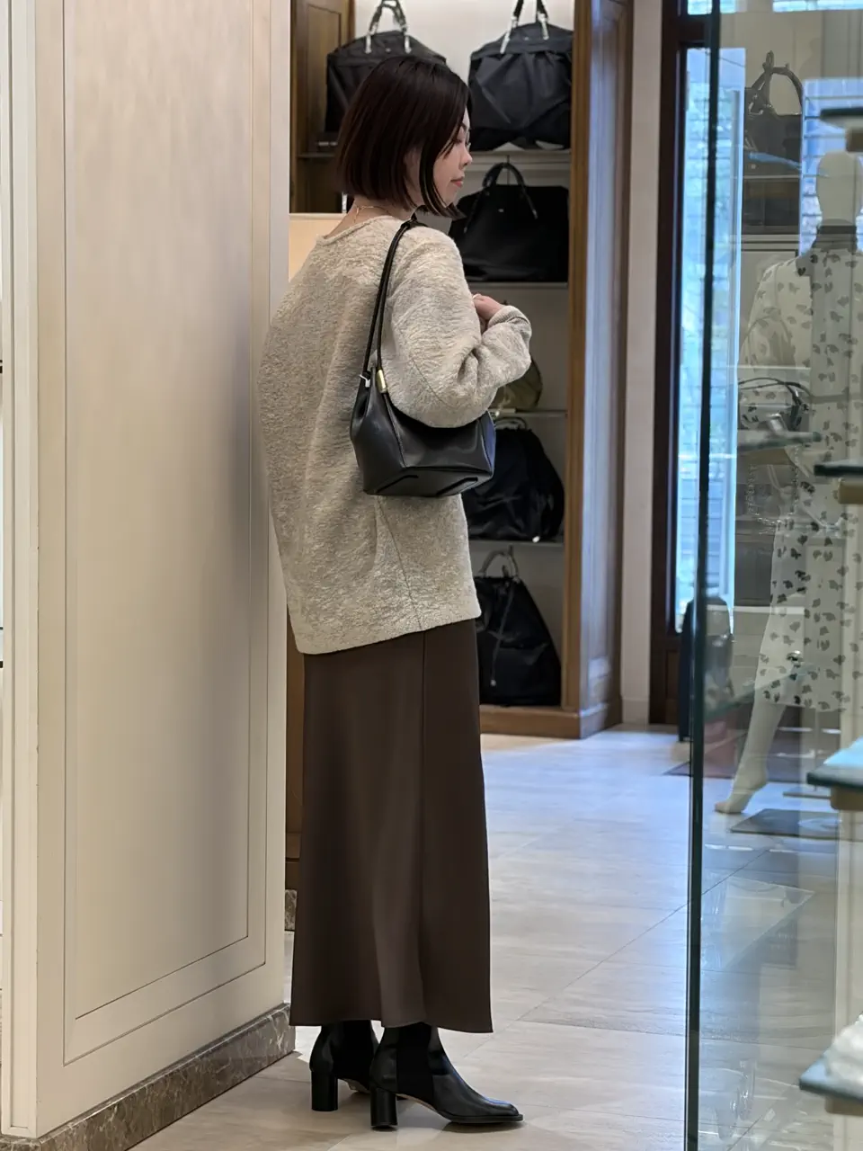 Mame Kurogouchi パイルジャカードニット 寄り Vネックレイヤード