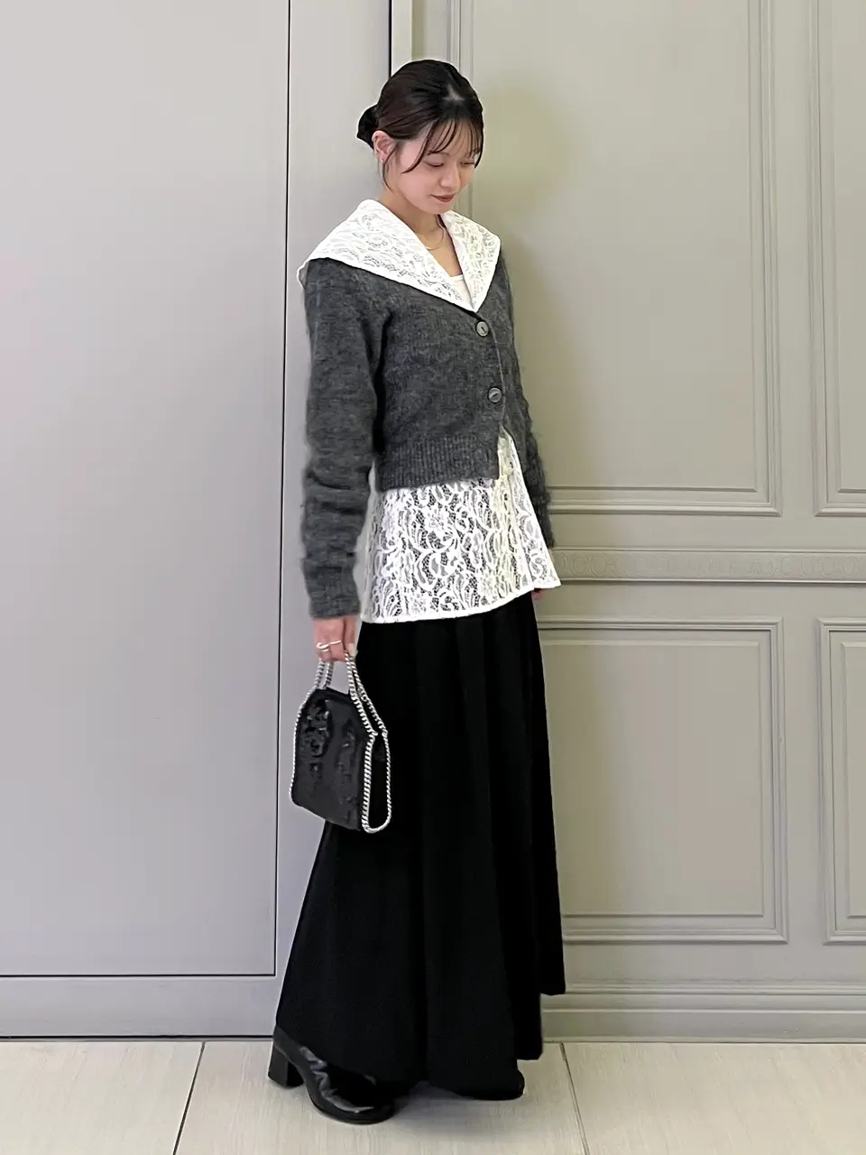 FETICO PARIGOT別注 V-NECK KNIT CARDIGAN WOMEN(レディース) スタッフやました 161cm 着用