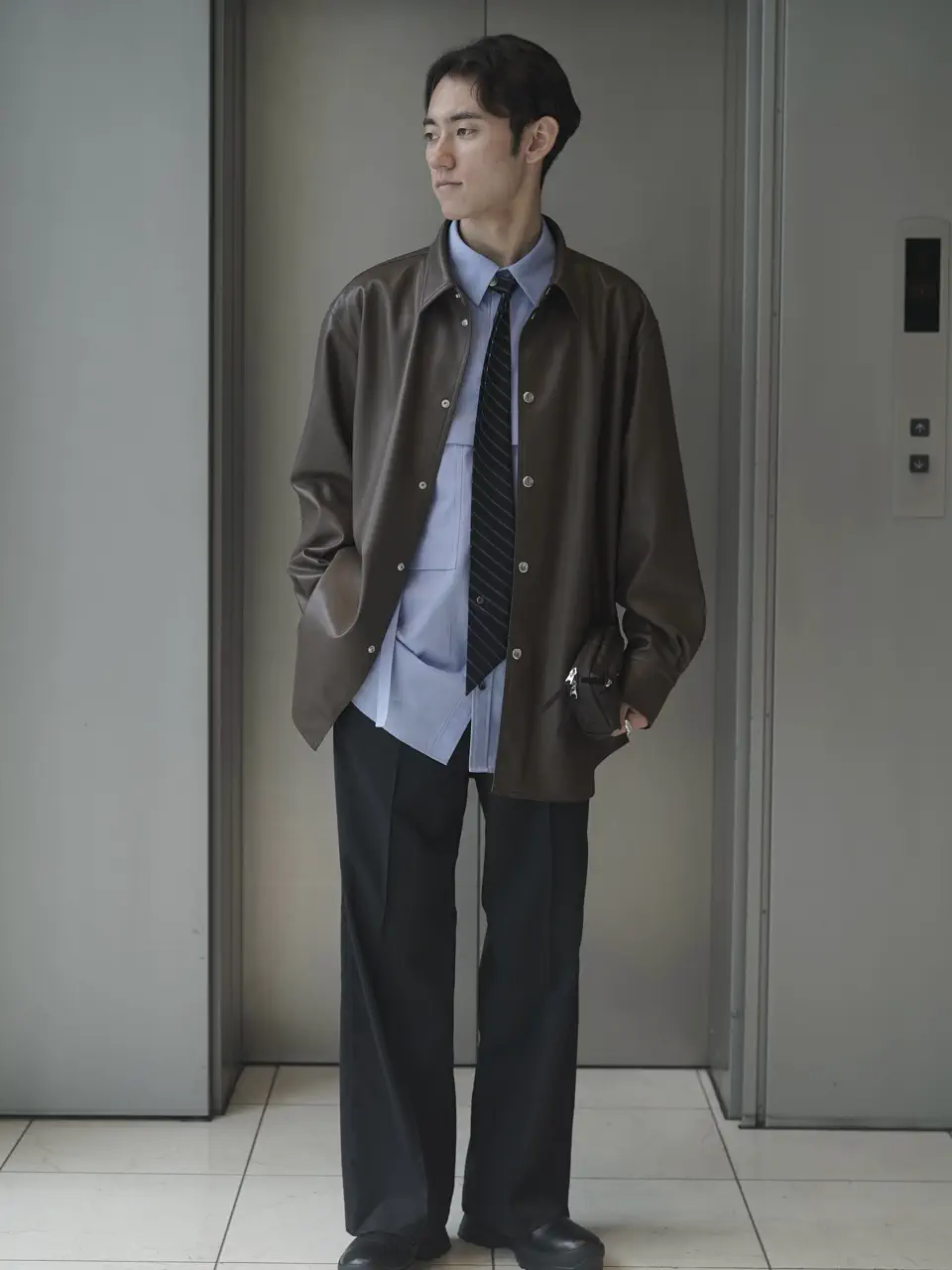 CINOH(チノ)】 SYNTHETIC LEATHER SHIRT｜PARIGOT ONLINE（パリゴ